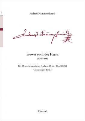 Andreas Hammerschmidt: Freuet euch des Herrn (für S/T, zwei Violinen und Generalbass; HaWV 166). Praktische Ausgabe