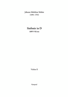 Johann Melchior Molter: Sinfonie in D für zwei Violinen, Viola, zwei Oboen, zwei Fagotte, zwei Hörner (in D), drei Trompeten (in D), Pauken und Basso continuo MWV VII-144 (Einzelstimme: Violine II)