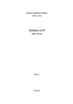 Johann Melchior Molter: Sinfonie in D für zwei Violinen, Viola, zwei Oboen, zwei Fagotte, zwei Hörner (in D), drei Trompeten (in D), Pauken und Basso continuo MWV VII-144 (Einzelstimme: Oboe I)