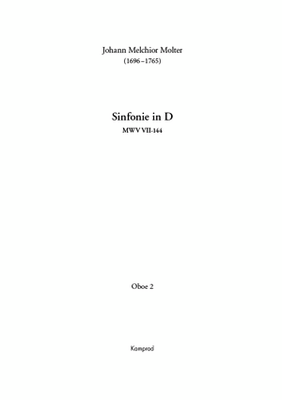 Johann Melchior Molter: Sinfonie in D für zwei Violinen, Viola, zwei Oboen, zwei Fagotte, zwei Hörner (in D), drei Trompeten (in D), Pauken und Basso continuo MWV VII-144 (Einzelstimme: Oboe II)